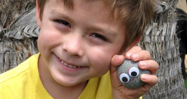 Nico Lyons, 5, rocks out with his handmade friend.
(courtesy photo)