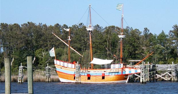 The three-masted Elizabeth II, berthed at North Carolina's Roanoake Island, sailed from England with its 12-man crew as part of a British squadron on a spy mission to collect intelligence about the motives of the Spaniards in the New World.
– Cecil Scaglione photo
