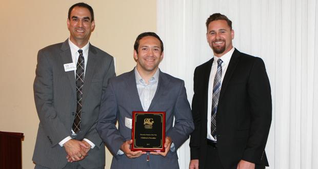 From the left, Scott Ashton, Oceanside Chamber of Commerce, Andrew Lowen, Children’s Paradise, and Kevin Witowich Oceanside Chamber of Commerce Board of Directors at the Annual Awards Luncheon on July 12th. (courtesy photo)