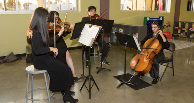 BGCO’s string quartet performing at the 2017 Boys and Girls Night Out Gala (Photo courtesy: BGCOceanside)