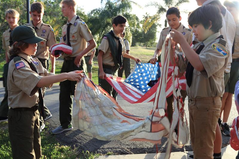 BSA Troop 752 Holds Flag Retirement Ceremony