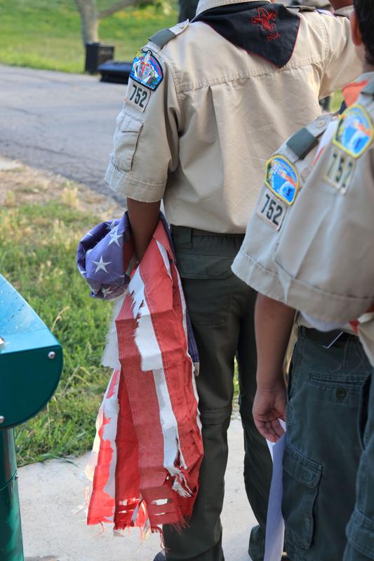 BSA Troop 752 Holds Flag Retirement Ceremony