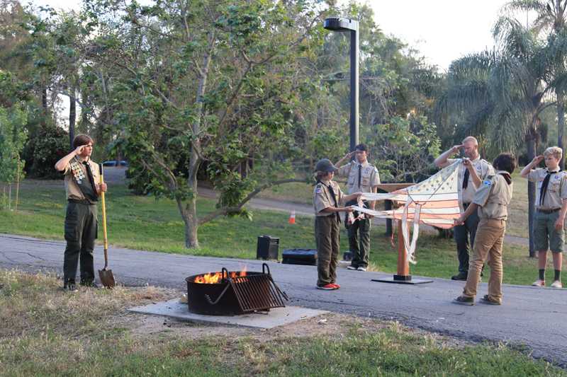 BSA Troop 752 Holds Flag Retirement Ceremony