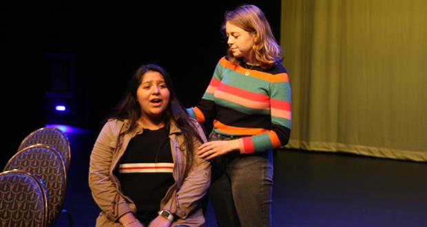 Olive, played by Miah Ortiz, sings to her mother played by Averee Nelson telling her how much she loves her. (courtesy photo)