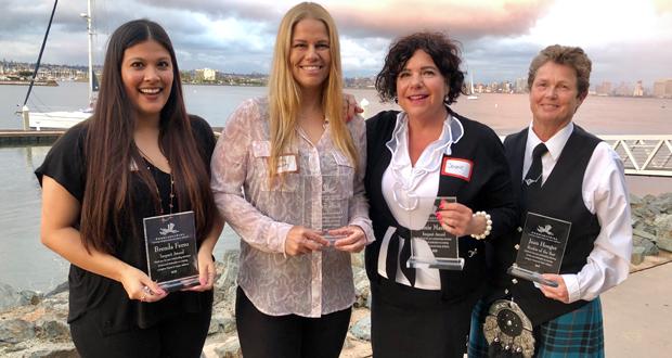 ( left to right)
Brenda Ferro: Impact Award, Kelly Smith: Outstanding Mentor
Joanie Marcus: Outstanding Mentor
Jean Hoeger: Rookie of The Year (Photo courtesy: Promises2Kids