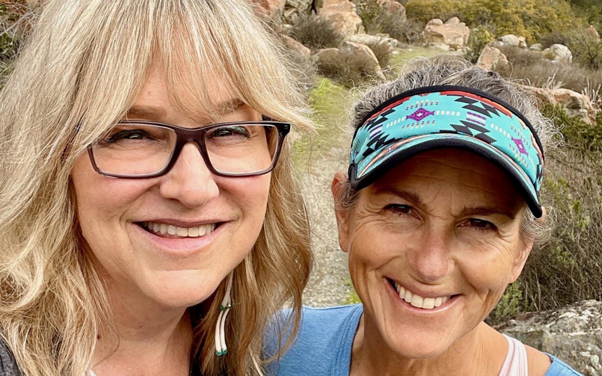 Liz Belloso and Laura Jeremiah are pictured participating in the San Dieguito River Park’s Santa Fe Valley Coast to Crest Challenge this past February. (Courtesy photo by Liz Belloso)
