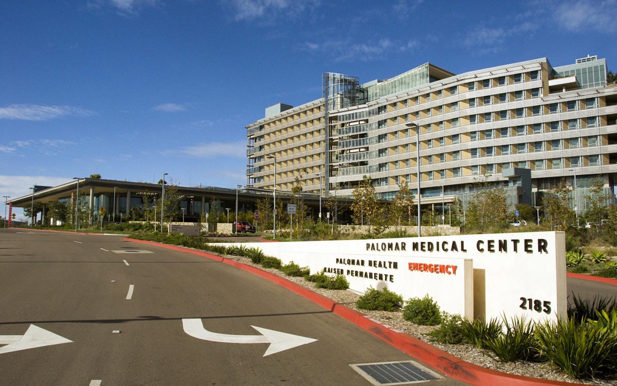 The entrance to Palomar Medical Center in Escondido. (Photo by PanoramaJim, iStock Getty Images)