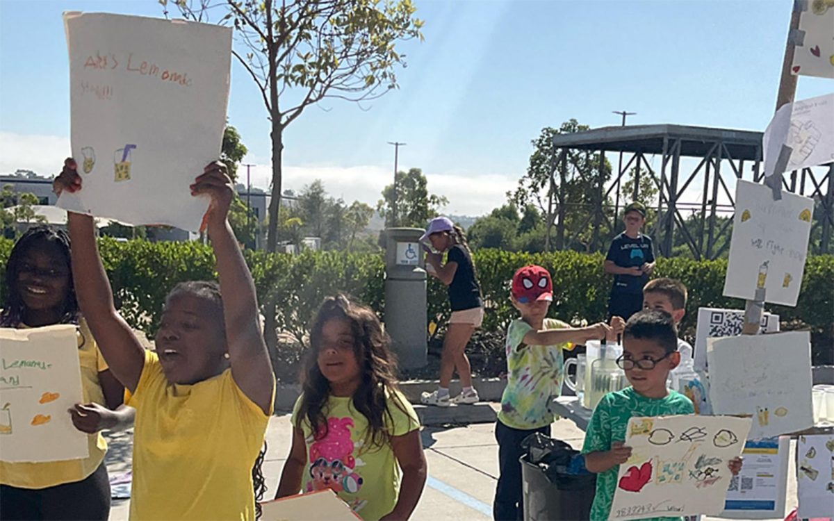 Students at Discovery Isle Preschool in Oceanside recently donated more than $200 to Alex’s Lemonade Stand Foundation by selling lemonade to their fellow campers, families, staff members and teachers. (Discovery Isle photo)