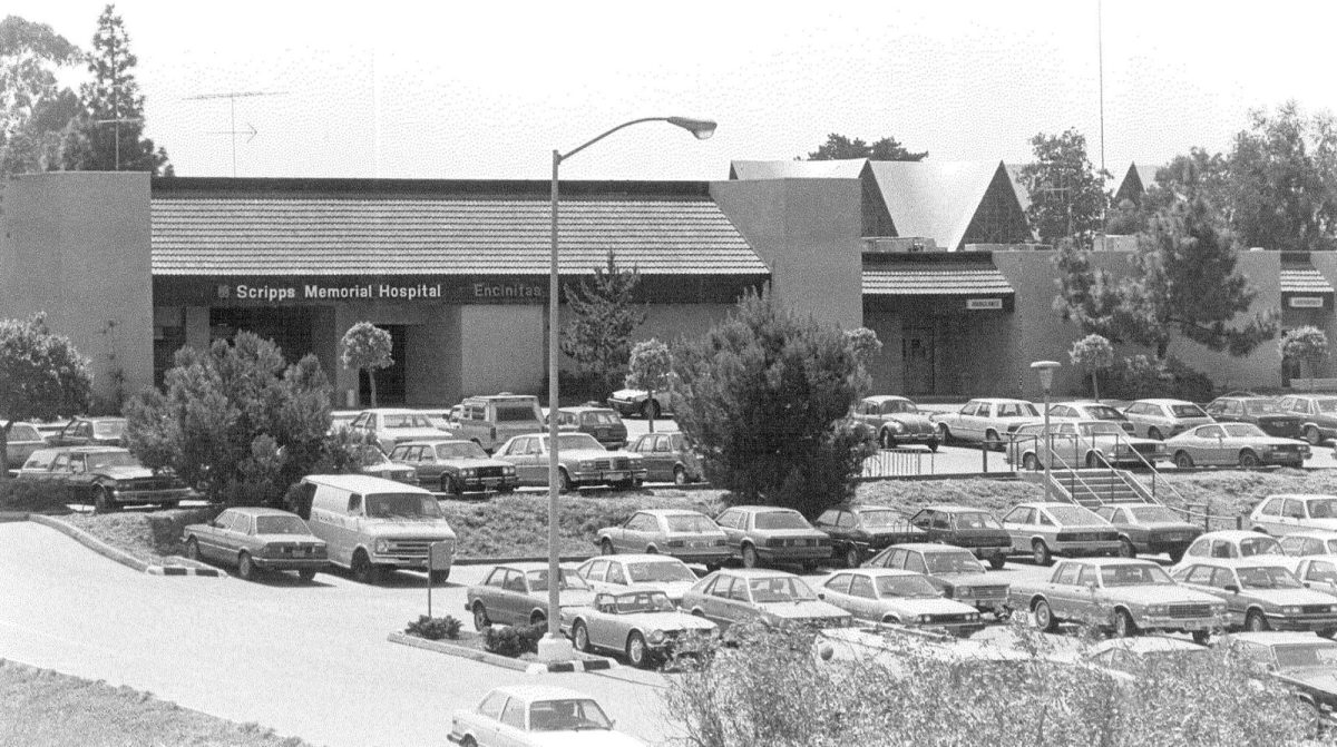 Scripps Memorial Hospital Encinitas is pictured in the late 1970s. The Scripps Health system, founded by Ellen Browning Scripps, celebrated its 100th anniversary in 2024. (Scripps photo by Mikel J. Wilson)