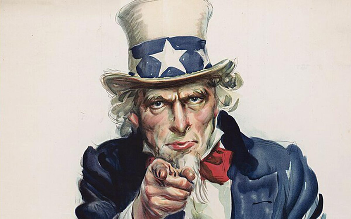 James Montgomery Flagg’s Uncle Sam, from the artist’s iconic recruiting poster. (Library of Congress)