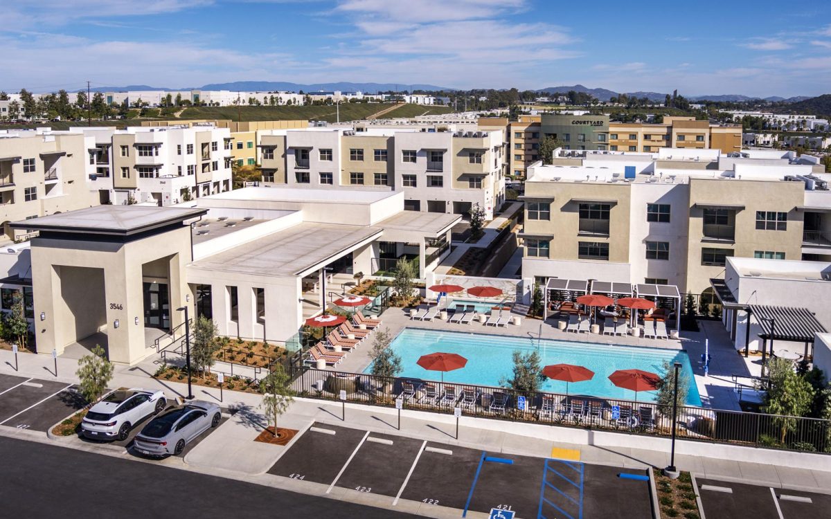 Luma at El Corazon, a 268-unit apartment community that is the first such residential development to open at Oceanside's El Corazon site, is pictured Jan. 17. (Sudberry Properties photo)