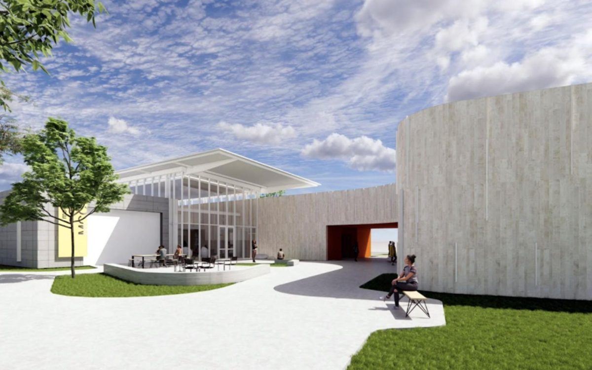 MiraCosta College’s new Media Arts Complex in Oceanside is scheduled for opening this month. (Architectural rendering)